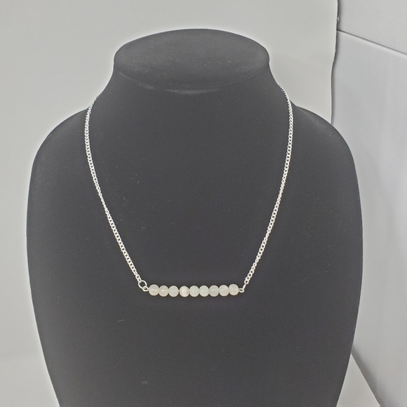 Rose Quartz Bead Bar Necklace - Picture 2 of 10